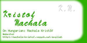 kristof machala business card